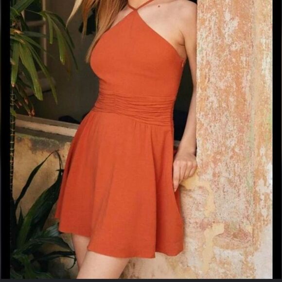 Urban Outfitters Linen Rayon Blend Sleeveless Dress Sz L - Picture 1 of 12